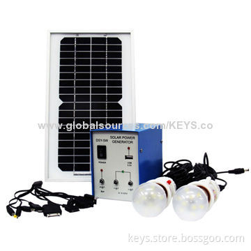 Small Solar Generator with One 12V DC/5W Solar Power Off-grid System